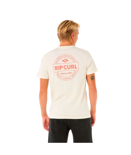T-shirt Rip Curl Staple Tee Homme Beige 2