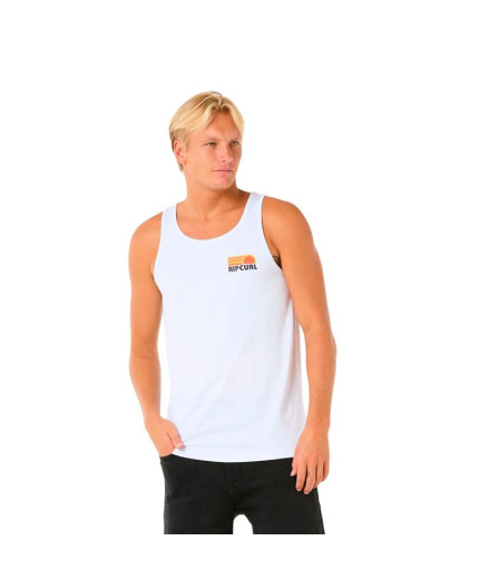 Camiseta Rip Curl Casual Revival Peaking Tank Hombre Blanco