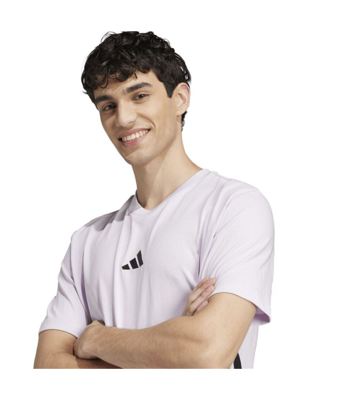 Camiseta adidas 3Bandas Sj Homem Lila/Preto