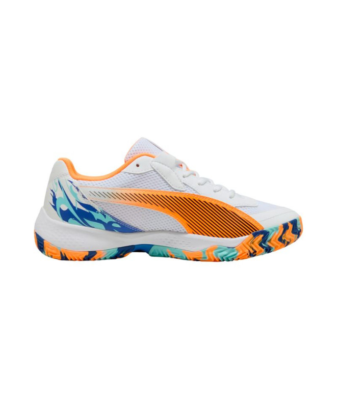 Zapatillas De Fútbol Sala Puma Nova Court, White Black Viv, Hombre