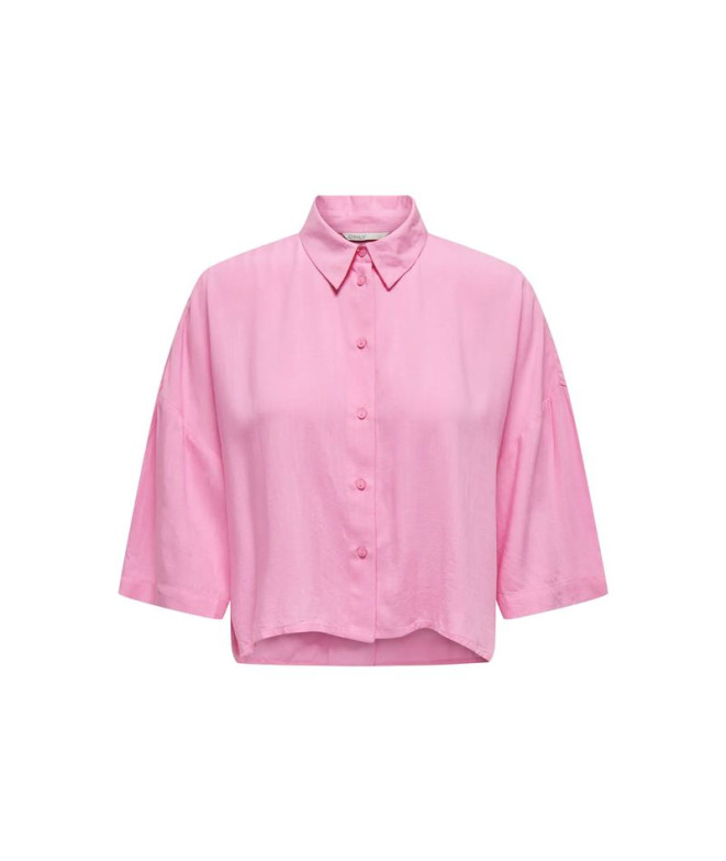 Camisa Only Onlastrid Life 2/4 Crop Shirt Wvn Noos Mujer Begonia Rosa