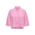 Camisa Only Onlastrid Life 2/4 Crop Shirt Wvn Noos Mujer Begonia Rosa