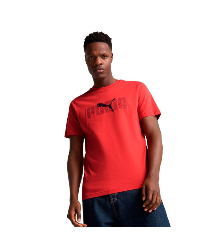 Camiseta Puma Essentials Logo Lab Homem Vermelho