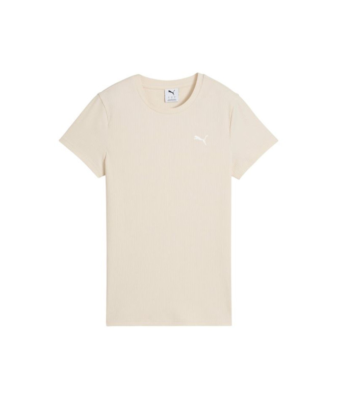 T-shirt Puma Essentials Elevated Rib Femme Beige