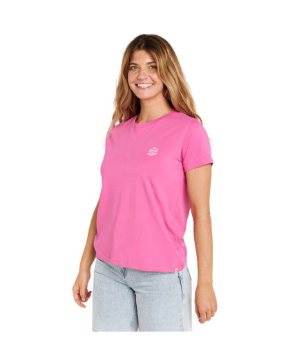 Camiseta Rip Curl Re-Entry Crew Tee Mujer Rosa Fucsia