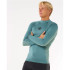 Licra Rip Curl Waves Upf Perf L/S Homem Azul Stone