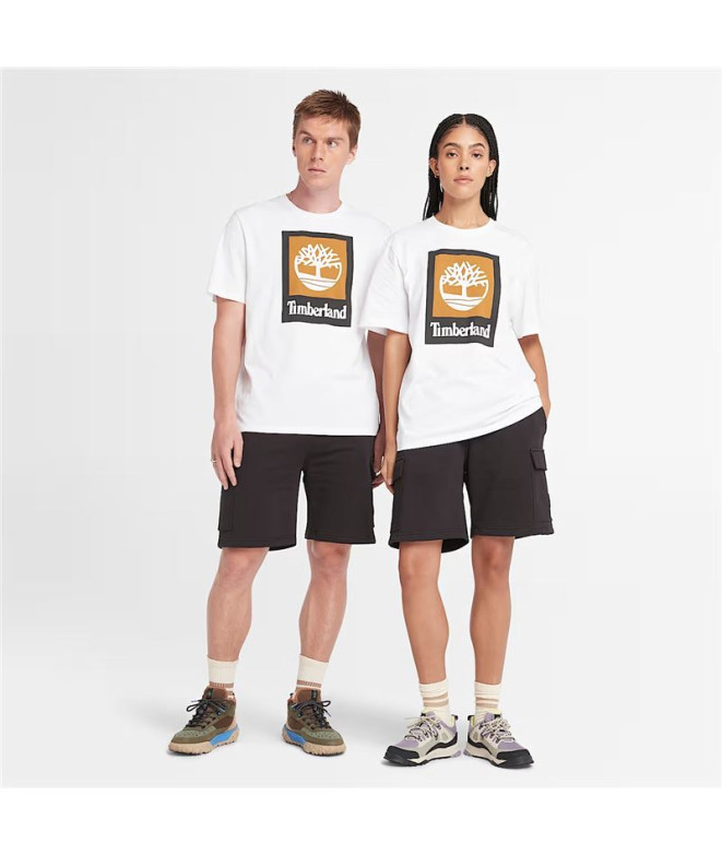 Camiseta Timberland Stack Logo Colored Branco
