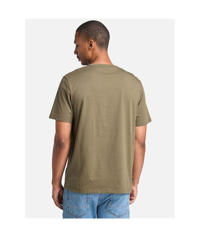 T-shirt Timberland Logo Empilé Couleur Verte