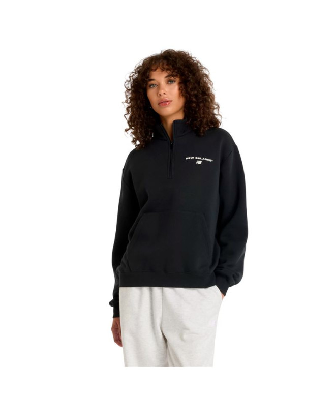 Sudadera New Balance Reimagined Fleece Half Zip Mujer Bk
