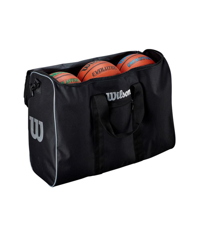 Bolsa de Baloncesto Wilson 6 Ball Travel Bskt Negro/Silver