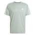Camiseta de Fitness adidas Tr-Es Base 3Bandas Hombre Verde/Blanco