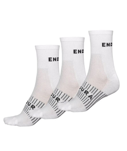 Chaussettes de Cyclisme Endura Coolmax Race 3-P Homme Blanc