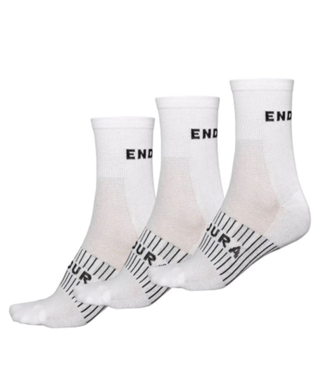 Calcetines de Ciclismo Endura Coolmax Race 3-P Hombre Blanco