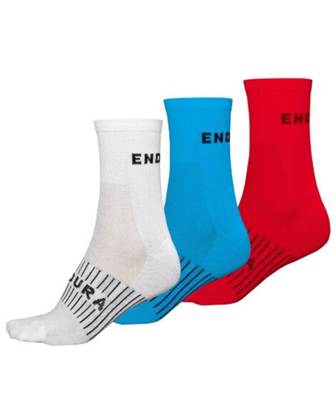 Calcetines de Ciclismo Endura Coolmax Race 3-P Hombre Blanco