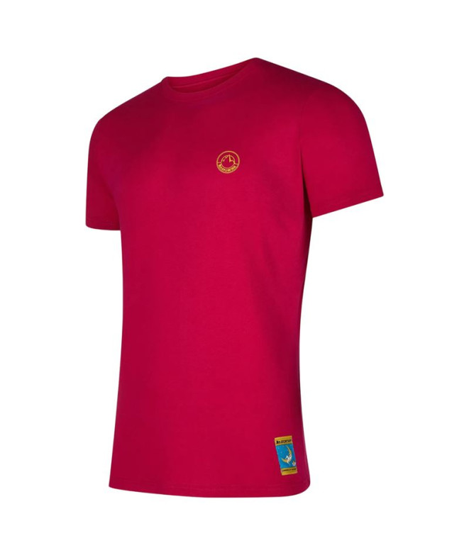 Camiseta de Escalada La Sportiva Climbing On The Moon Hombre Fucsia/Giallo