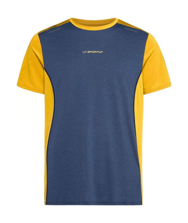 Camiseta de Trail La Sportiva Tracer Homem Azul/Amarelo