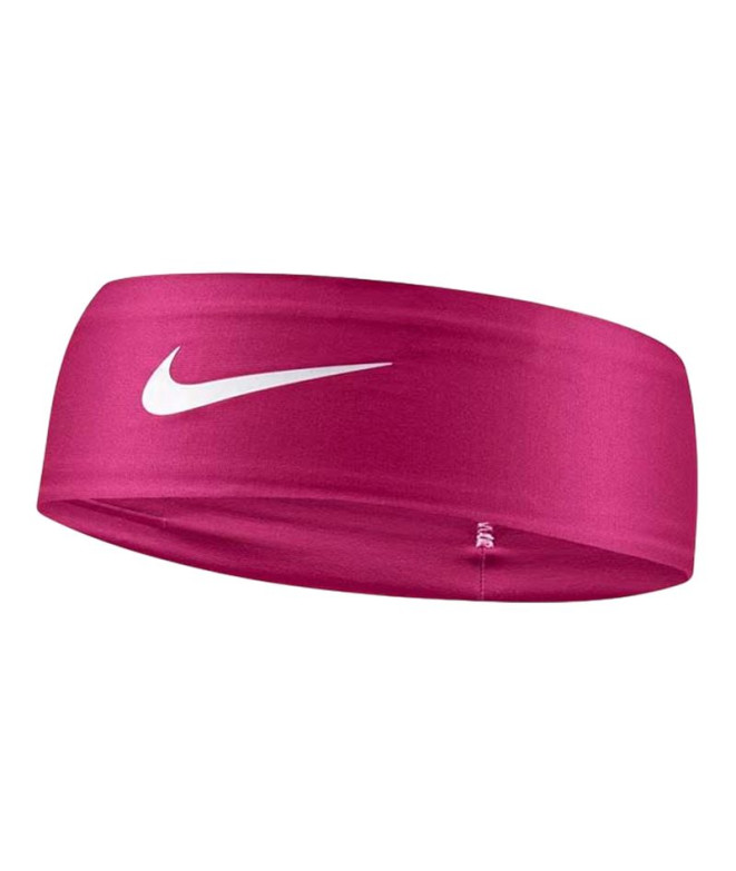 Cinta de Pelo de Fitness Nike Dri-Fit Fury Classic Headband Rosa Blanco