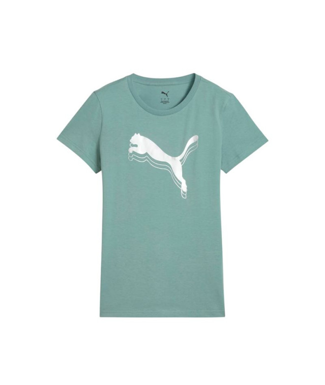 Camiseta Puma Essentials MetallicGreen Moonetalli Mujer