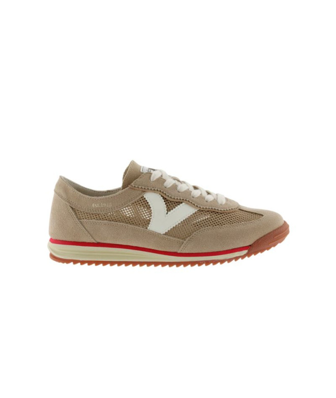 Zapatillas Victoria Saturno Serraje & Rejilla Mujer Beige