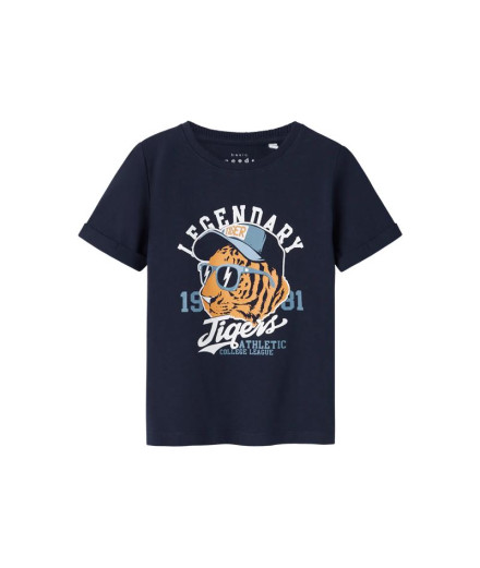 Camiseta nomeie como Nmmvux Infantil Azul Tiger