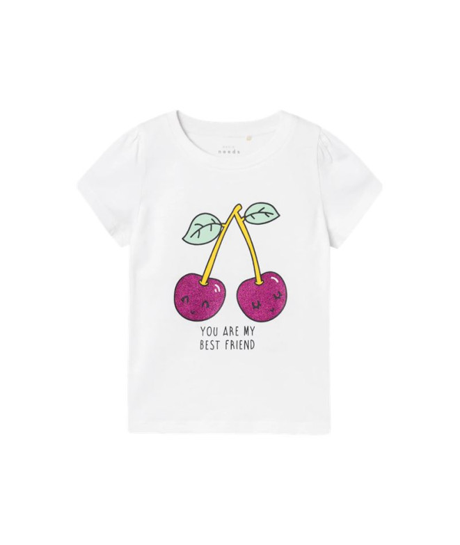 Camiseta name it Nmfvibeke Capsl Niña Bright Blanco