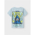 Camiseta nomeie-a Nkmmakai Jaws Nreg Box Sky Menino Celestial Azul