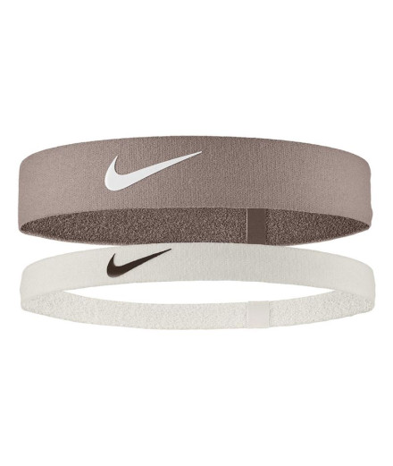 Fita de cabelo de Fitness Nike Faixa de Cabeça Marrom/Branco