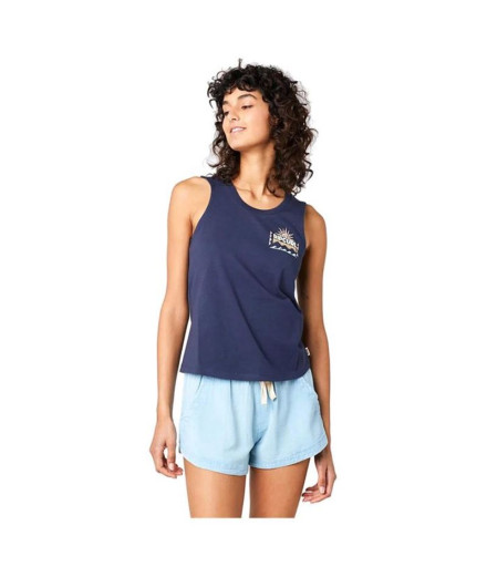 Camiseta Rip Curl Re-Entry Crew Tee Mulher Azul Marinho
