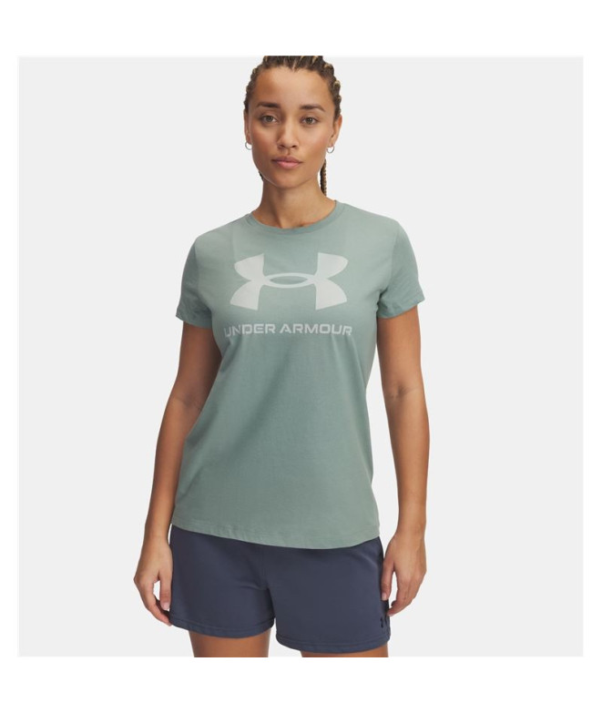 Camiseta Manga Corta Under Armour Logo Ss Mujer Verde