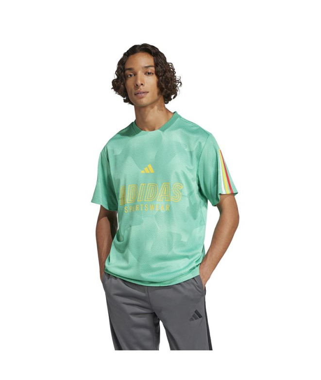 Camiseta adidas Tiro Np Hombre Verde/Blanco