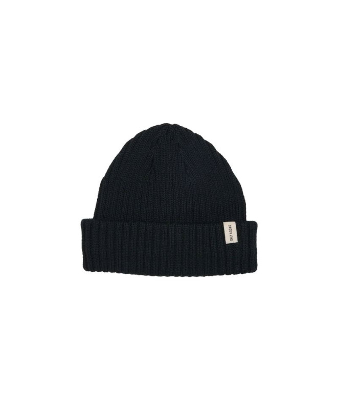 Gorro Only & Sons Onsryan Rib Fisherman Beanie Noos Black Hombre