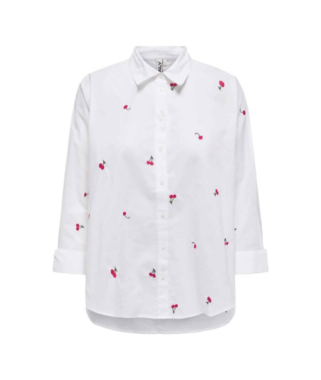 Camisa Only Onlnew Lina Grace Ls Emb Noos Bright White Aop:Per Mujer