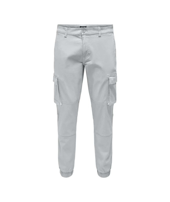 Calça Only & Sons Onscam Stage Cargo Cuff Life 6687 Noos Glacier Gray Homem