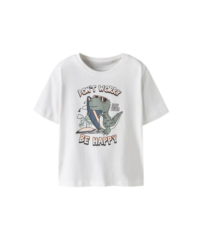Camiseta name it Nmmvagno Loose Infantil Bright Blanco