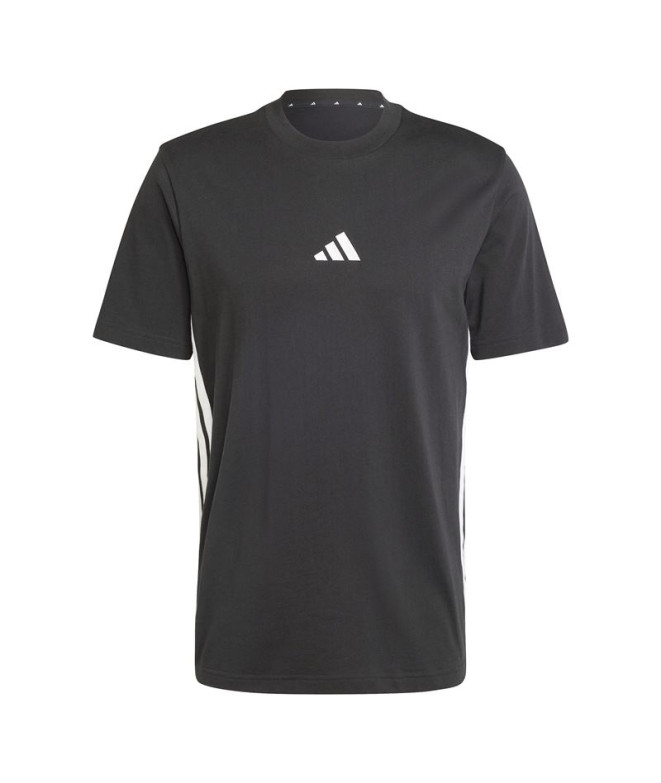 Camiseta adidas 3Bandas Sj Hombre Negro/Blanco