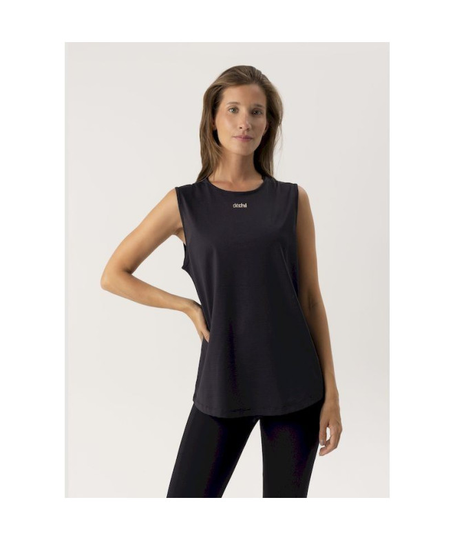 Camiseta de Fitness Ditchill Tank Top Aria Mujer Negro