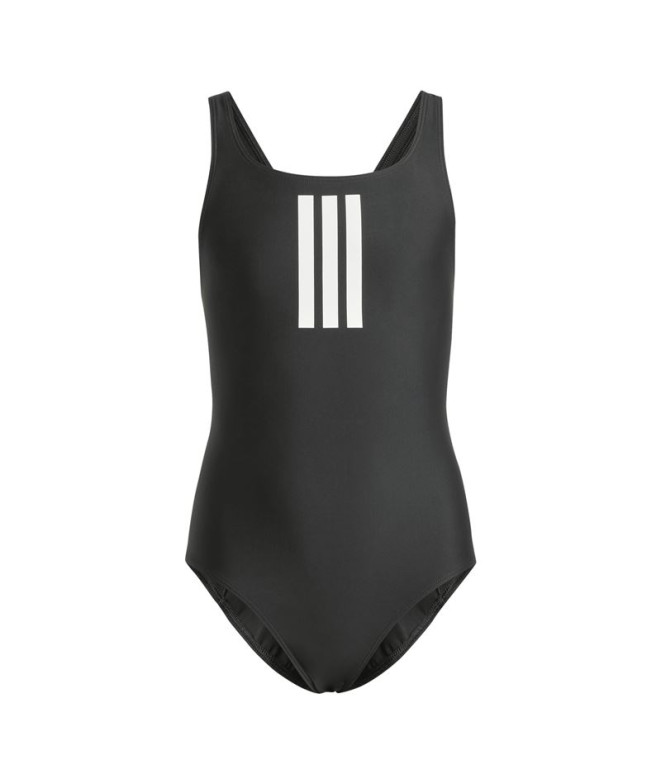 Bañador de Natación adidas 3 Bandas Mid Suit Gy Niña Negro/Blanco