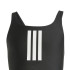 Maillot de bain de Natation adidas 3 Bandes Mid Suit Gy Fille Noir/Blanc