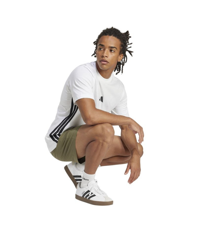 Camiseta adidas 3 Bandas Sj Homem Branco/Preto