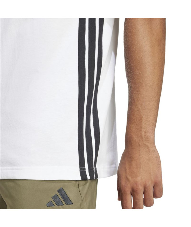 Camiseta adidas 3 Bandas Sj Homem Branco/Preto