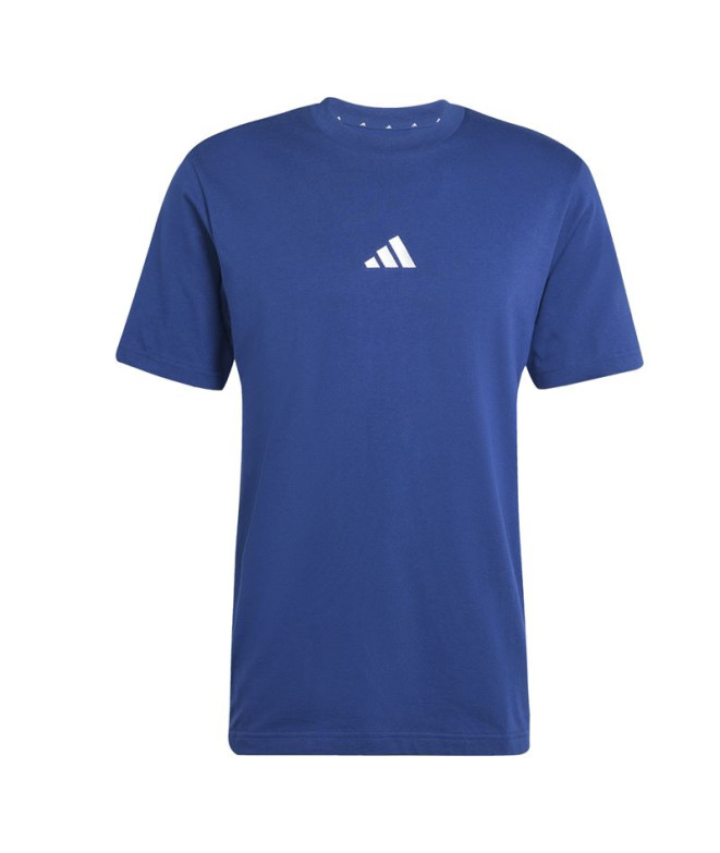 Camiseta adidas 3 Bandas Sj Hombre Azul Oscuro/Blanco