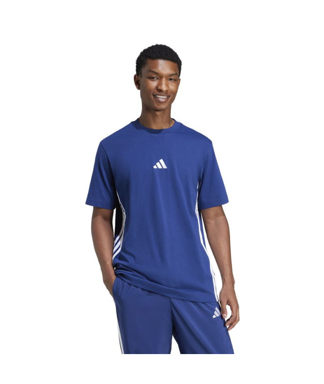 Camiseta adidas 3 Bandas Sj Hombre Azul...