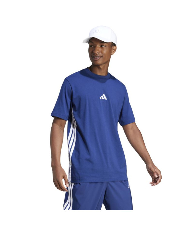 Camiseta adidas 3 Bandas Sj Hombre Azul...