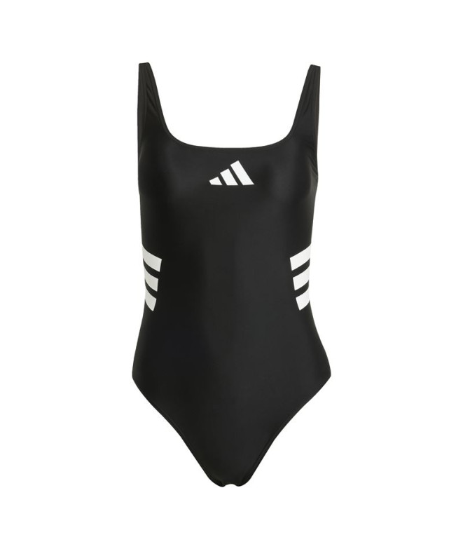 Bañador de Natación adidas 3Bandas Uback Suit Mujer Negro/Blanco