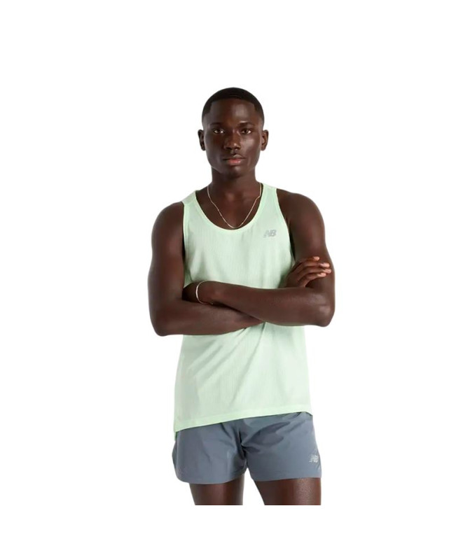 Camiseta New Balance Athletics Singlet Hombre Verde