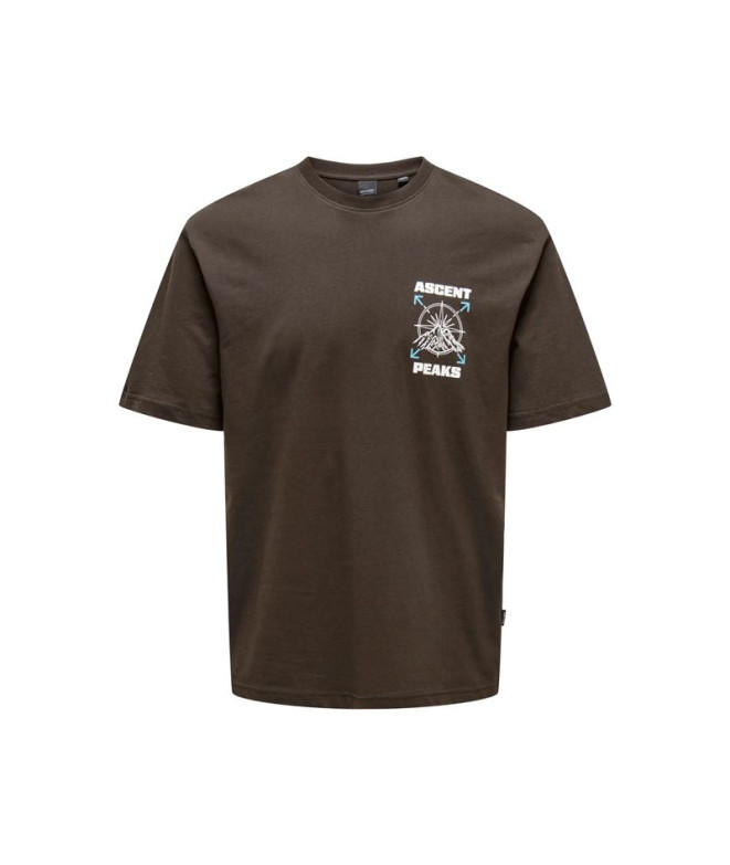 Camiseta Only & Sons Onskeane Rlx Ss Print Tee Noos Hombre Demitasse Print:Ascent Peaks