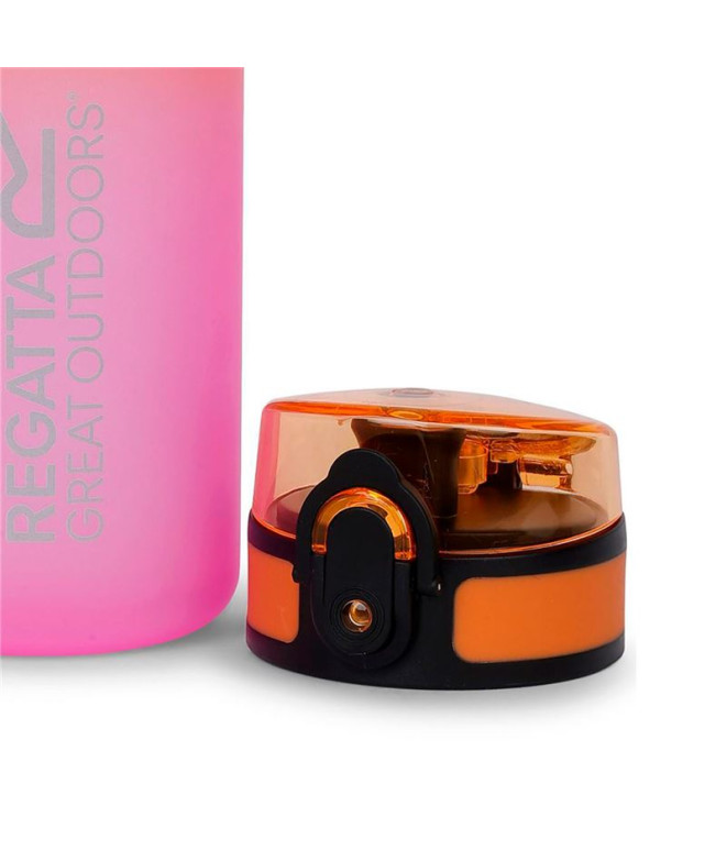 Botella Regatta 0.6L Tritan Flip Naranja/Rosa