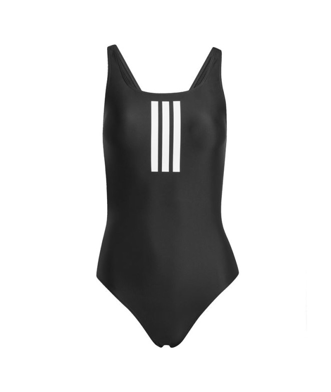 Bañador de Natación adidas 3 Bandas Mid Suit Mujer Negro/Blanco