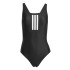 Bañador de Natación adidas 3 Bandas Mid Suit Mujer Negro/Blanco