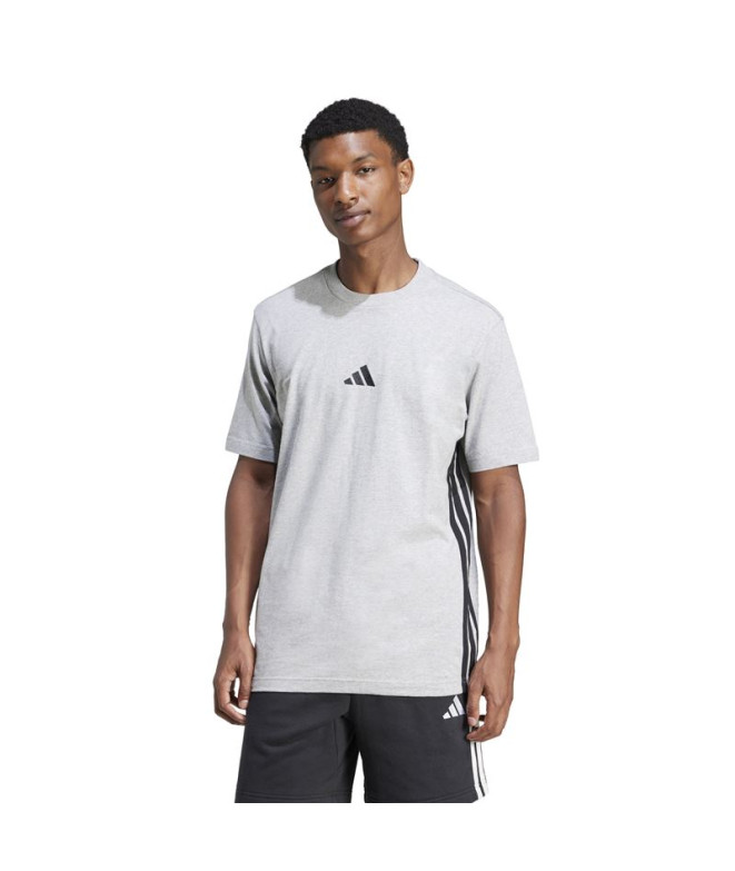 Camiseta adidas 3Bandas Sj Hombre Gris/Negro